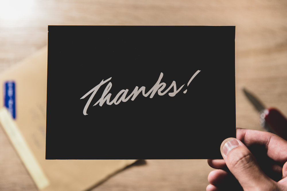 Thank you message